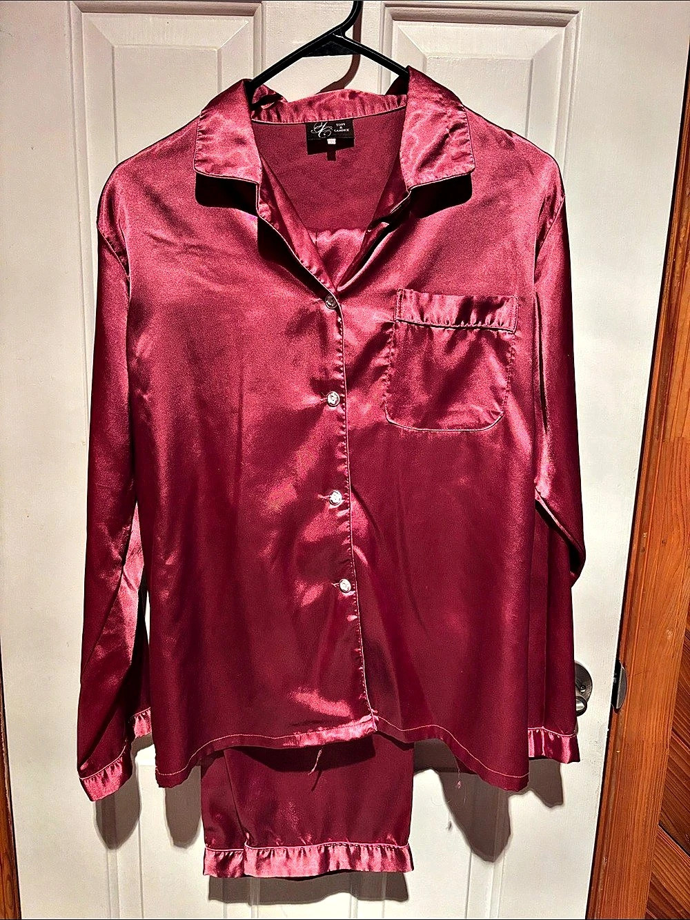 Tony & Candice Classic Satin Pajama Set Pink Medium